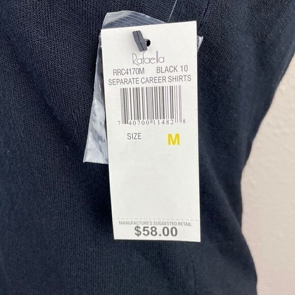 NWT Rafaella Black Cowl Neck Style Top Size M - Picture 5 of 8